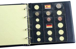Álbum Pardo para colección monedas euro azul incluye 8 fundas ref. 170355