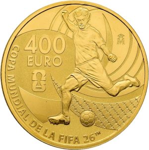 Moneda 400 euros oro mundial 2026 reverso