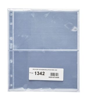 Pack 10 fundas Pardo para billetes universal 2 alojamientos ref. 134200
