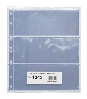 Pack 10 fundas Pardo para billetes universal 3 alojamientos ref. 134300