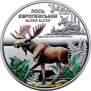 5 Grivnas de Ucrania 2025 Alce europeo Reverso