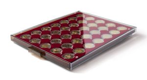 Bandeja Leuchtturm para monedas con capsula 26mm 35 divisiones color humo ref. 335354