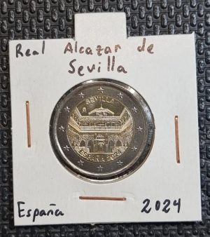 Moneda 2 euros conmemorativa de España 2024 del Real Alcázar de Sevilla
