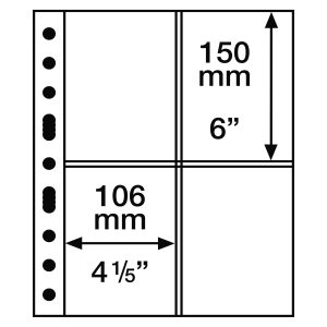Pack 5 hojas Leuchtturm para billetes 4 alojamientos verticales ref. 337553