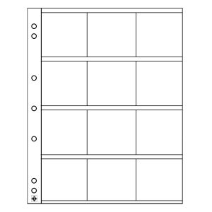 Pack 5 hojas Leuchtturm para monedas con carton 12 alojamientos ref. 310444