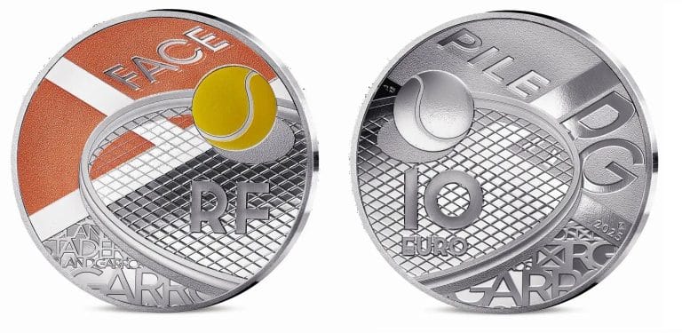 10 euros plata Color centenario Roland-Garros