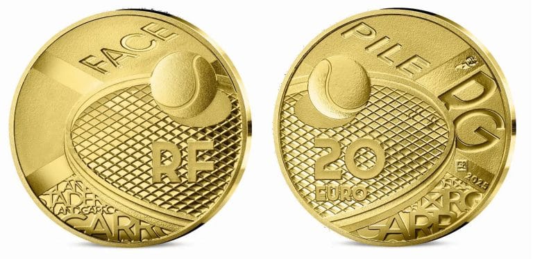 20 euros oro centenario Roland-Garros