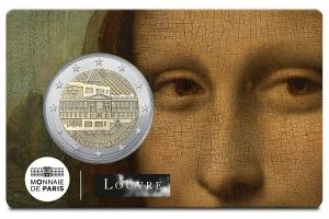Coincard 2 euros Francia 2025 Museo del Louvre - La Mona Lisa Anverso