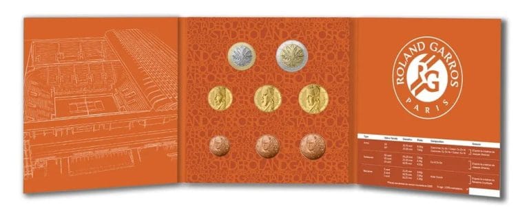 Euroset 8 monedas euro Roland-Garros