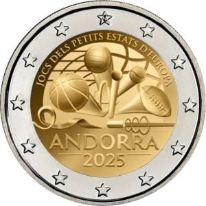 Moneda 2 euros Andorra 2025 Jocs dels Petits Estats d’Europa