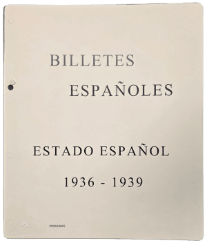 Cartulina Pronumas para álbum billetes Estado Español 1936-1939