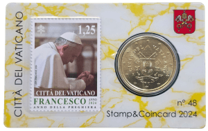 Vaticano 50 céntimos 2024 Nº 48 Coincard + Sello 1,25