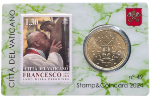 Vaticano 50 céntimos 2024 Nº 49 Coincard + Sello 1,30