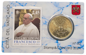 Vaticano 50 céntimos 2024 Nº 50 Coincard + Sello 2,45