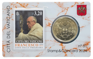Vaticano 50 céntimos 2024 Nº 51 Coincard + Sello 3,20