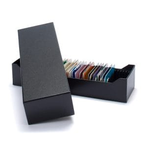 Caja archivadora Leuchttumr para 40 monedas en formato tarjeta o coincard horiontal Negra ref. 365163