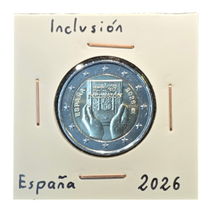 Moneda 2 euros conmemorativa España 2026 de la inclusión