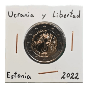 Moneda 2 euros conmemorativa Estonia 2022 de Ucrania y Libertad