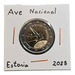 Moneda 2 euros conmemorativa Estonia 2023 del Ave Nacional