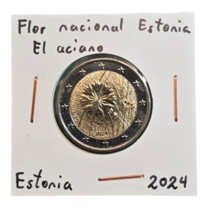 Moneda 2 euros conmemorativa Estonia 2024 Flor Nacional