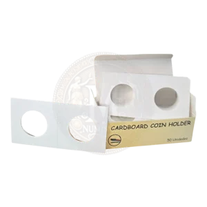 Cartones CCV para moneda 50x50 cierre mediante grapas