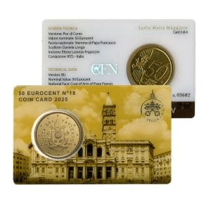 Coincard 50 céntimos de euro Vaticano 2025 Basílicas Papales Romanas Nº 18
