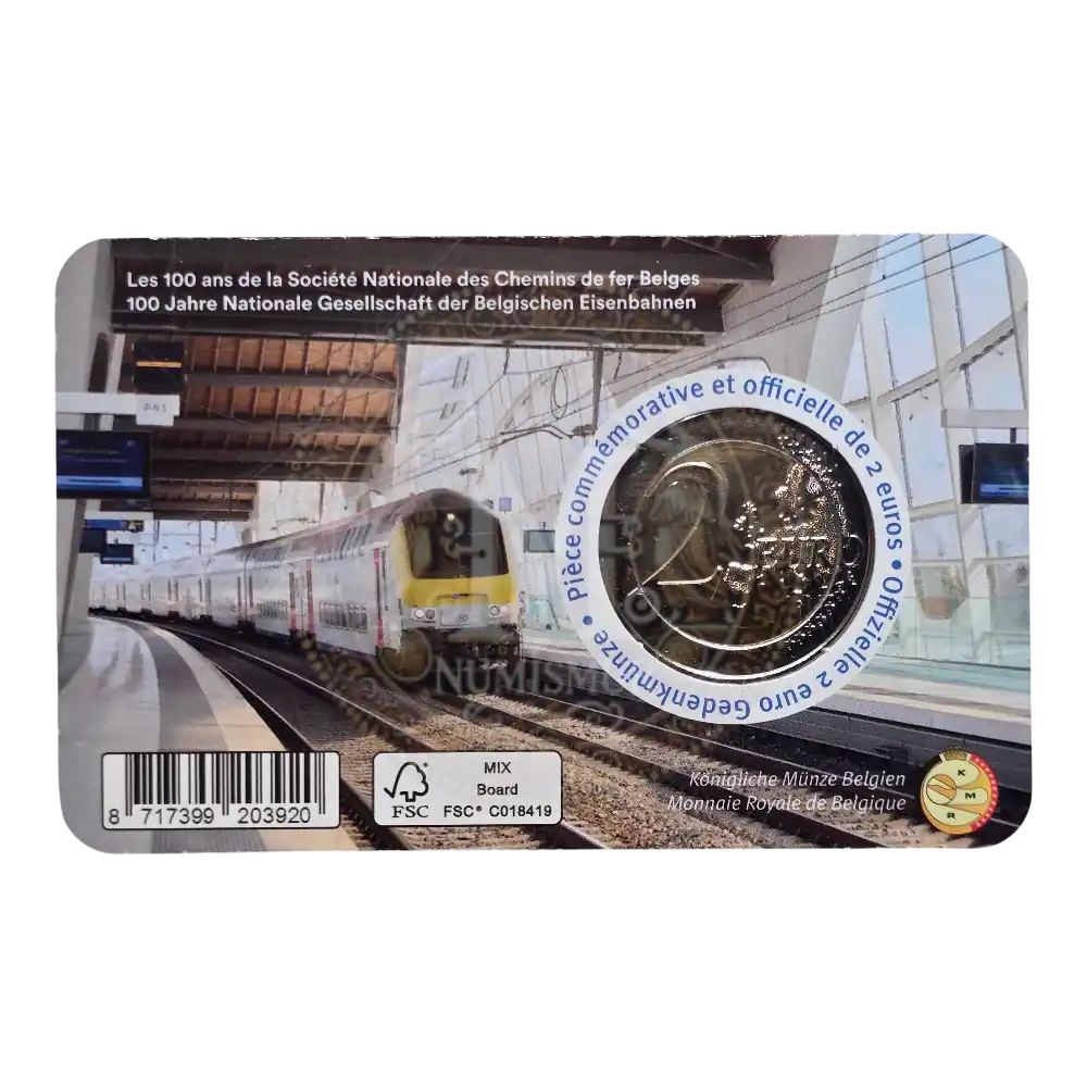 Coincard 2 euros Bélgica 2026 SNCB 100 años Ferrocarril Holandes (1)