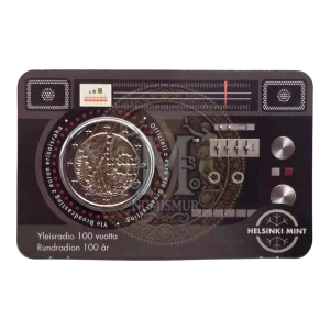 Coincard Moneda 2 euros Finlandia 2026 100 años Yle radiodifusión (3)