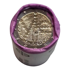 Rollo moneda 2 euros Finlandia 2026 100 años Yle radiodifusión (1)