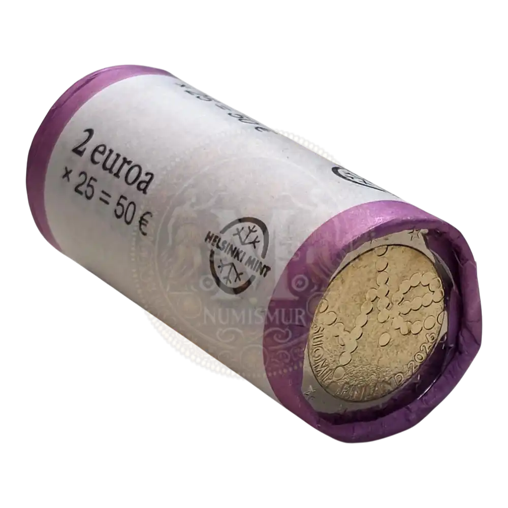 Rollo moneda 2 euros Finlandia 2026 100 años Yle radiodifusión