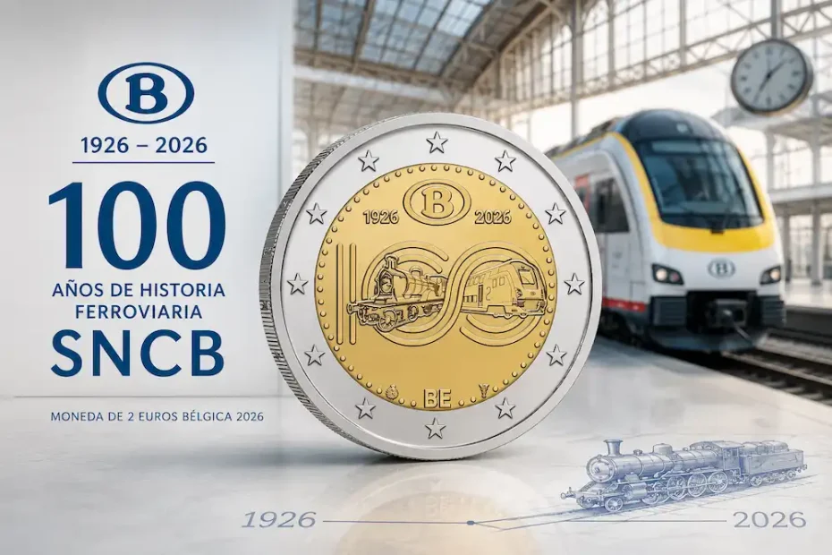 moneda de 2 euros Bélgica 2026 SNCB