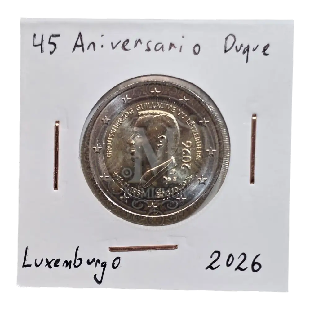 Moneda 2 euros Luxemburgo 2026 45 aniversario Duque Guillaume