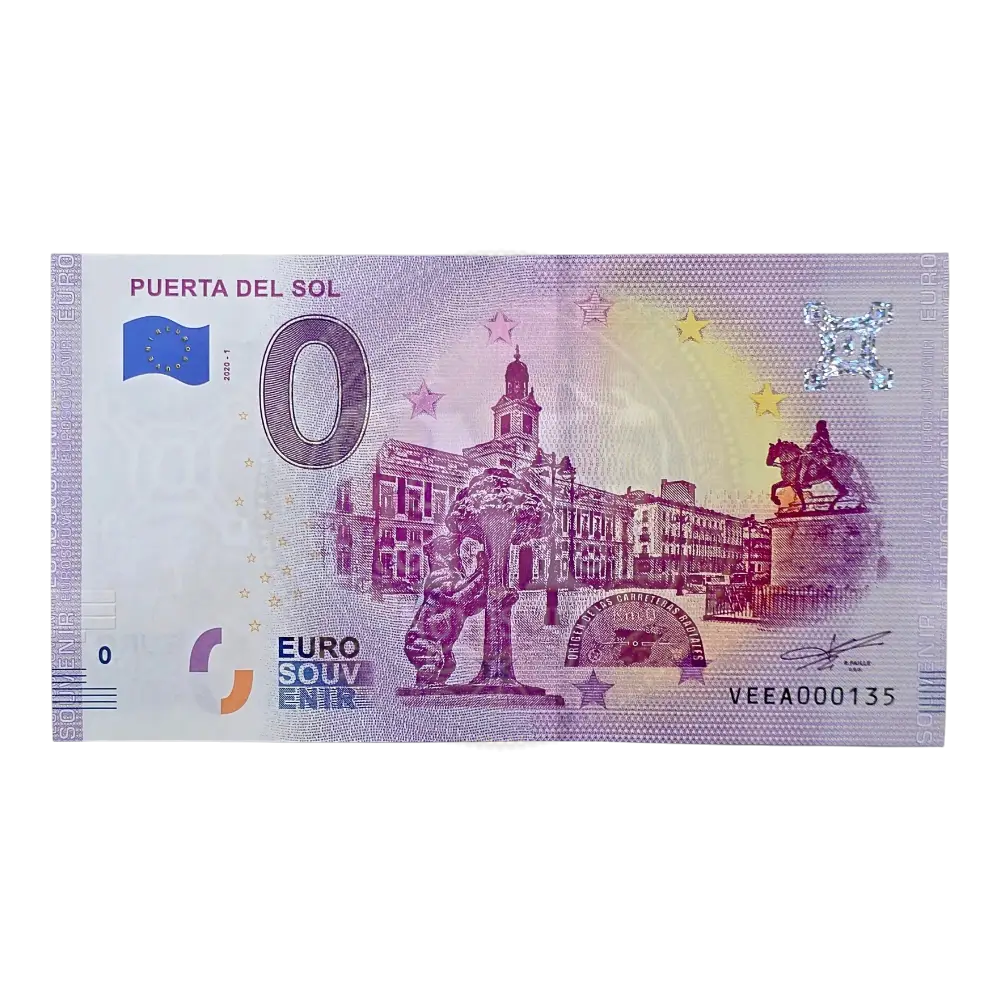 Billete 0 euros 2020 Puerta del Sol