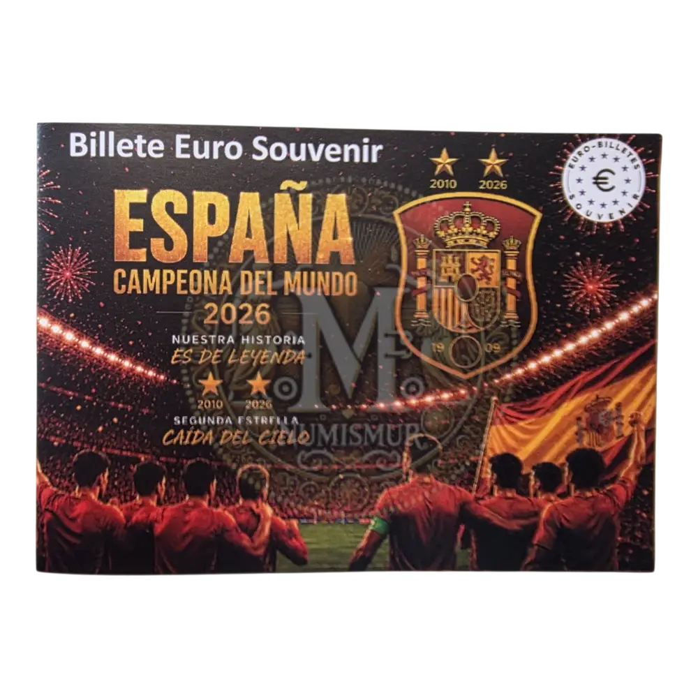 Billete 0 euros 2026 España Bi Campeona del Mundo versión oro (2)
