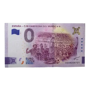 Billete 0 euros 2026 España Bi Campeona del Mundo versión oro