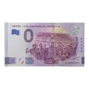 Billete 0 euros 2026 España Bi Campeona del Mundo versión plata