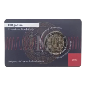 Coincard 2 euros Croacia 2026 100 aniversario HRT Radio Televisión