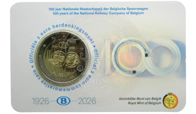Coincard Moneda de 2 euros Bélgica 2026 SNCB Holandés