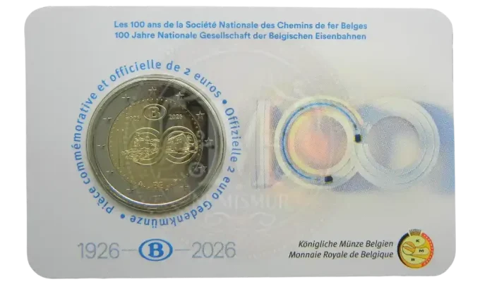 Coincard Moneda de 2 euros Bélgica 2026 SNCB
