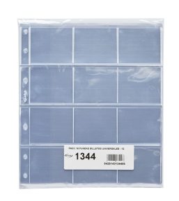 Pack 10 fundas Pardo para billetes universal 12 alojamientos ref. 134400