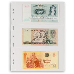 Pack 5 hojas Leuchtturm para billetes 3 alojamientos ref. 308439 (1)